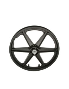 20 Plastic 6-Spoke Front Wheel 3/8 Axle Black.